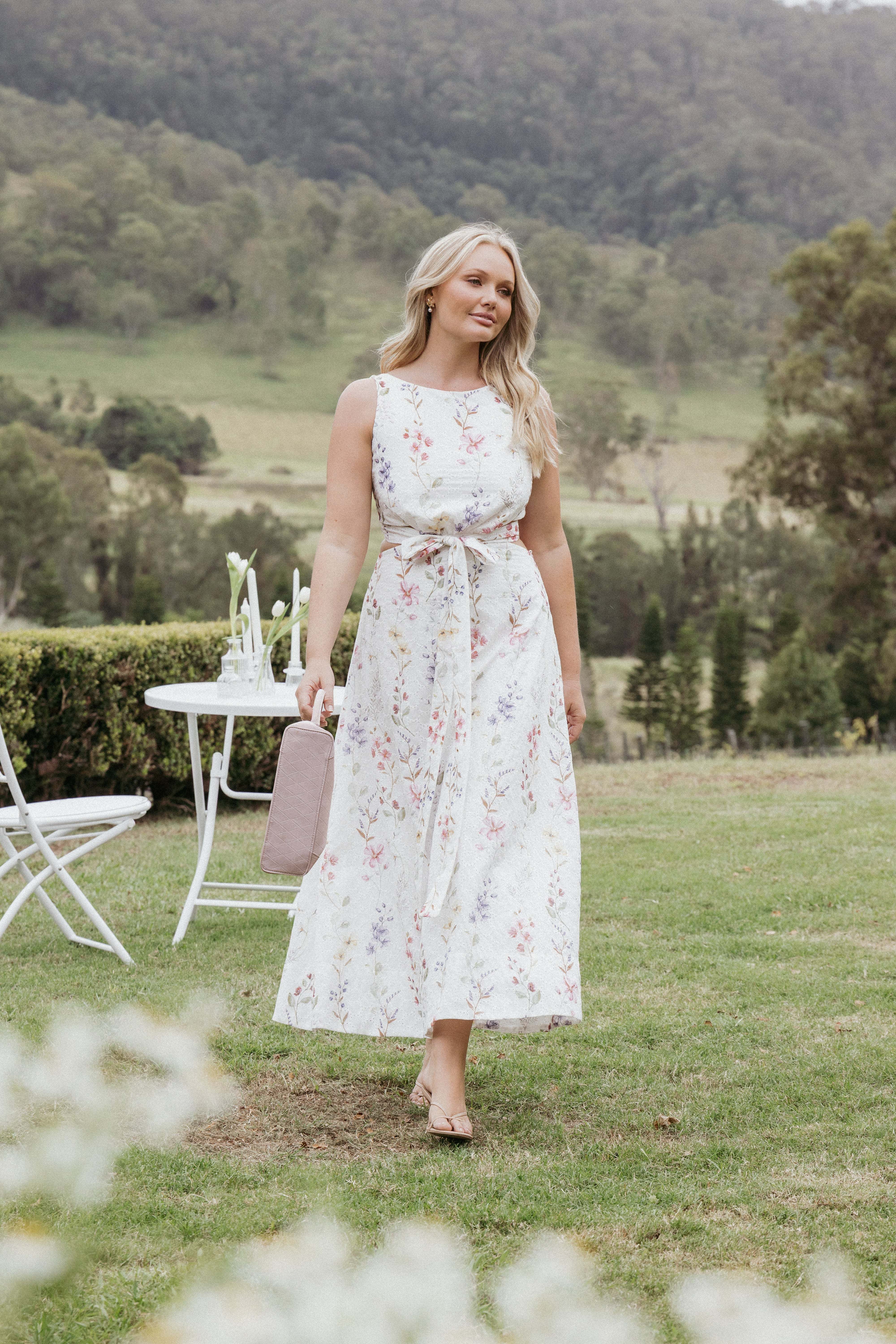 Levin Midi Dress - White Floral - 16 - Image 56