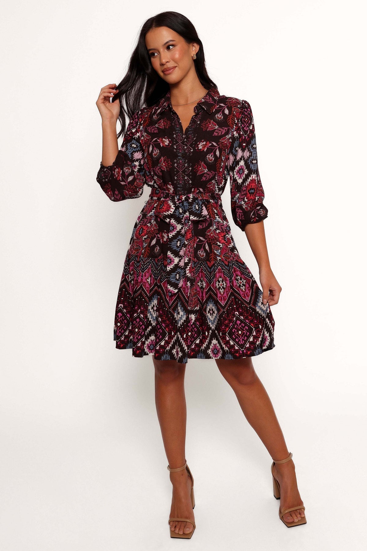 Mandy Long Sleeve Mini Dress - Chocolate Brown - XL - Image 29