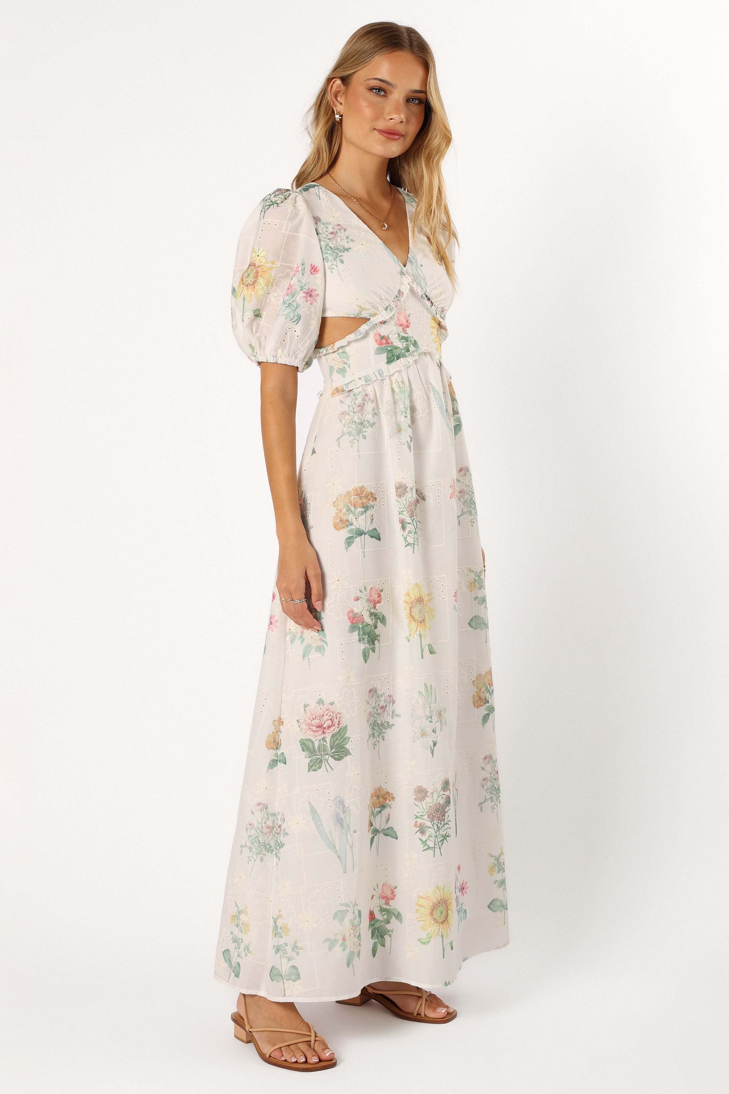 Jemima Puff Shoulder Maxi Dress - Floral - XL - Image 42