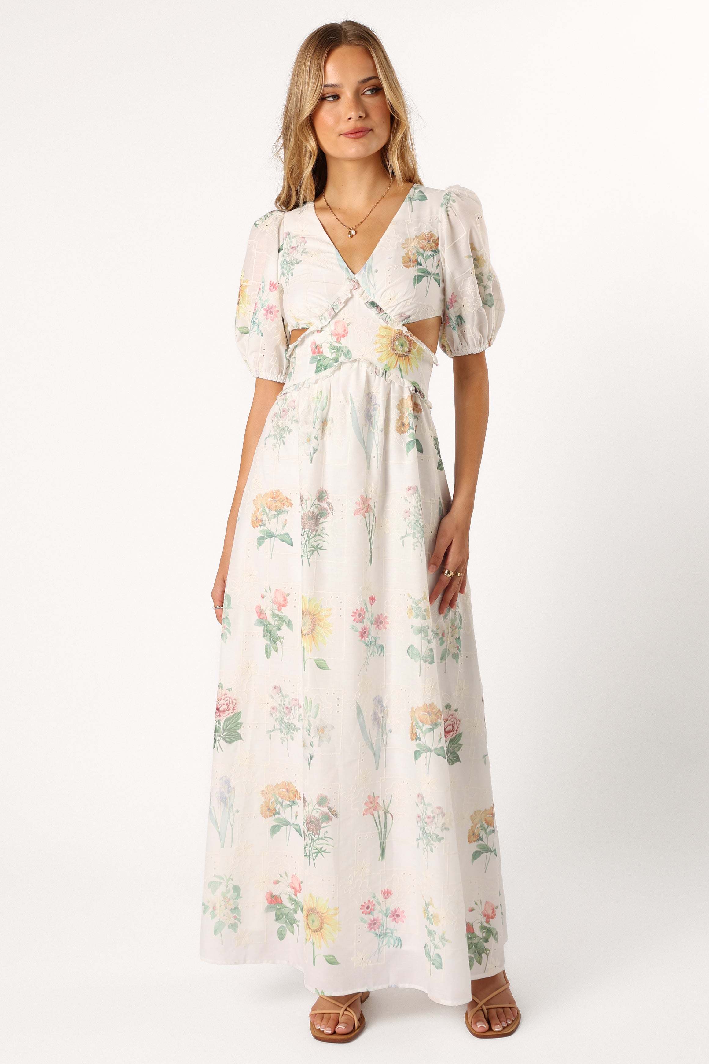 Jemima Puff Shoulder Maxi Dress - Floral - XL - Image 40
