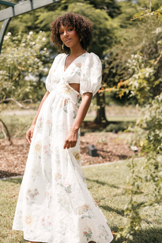 Jemima Puff Shoulder Maxi Dress - Floral - XL - Image 39