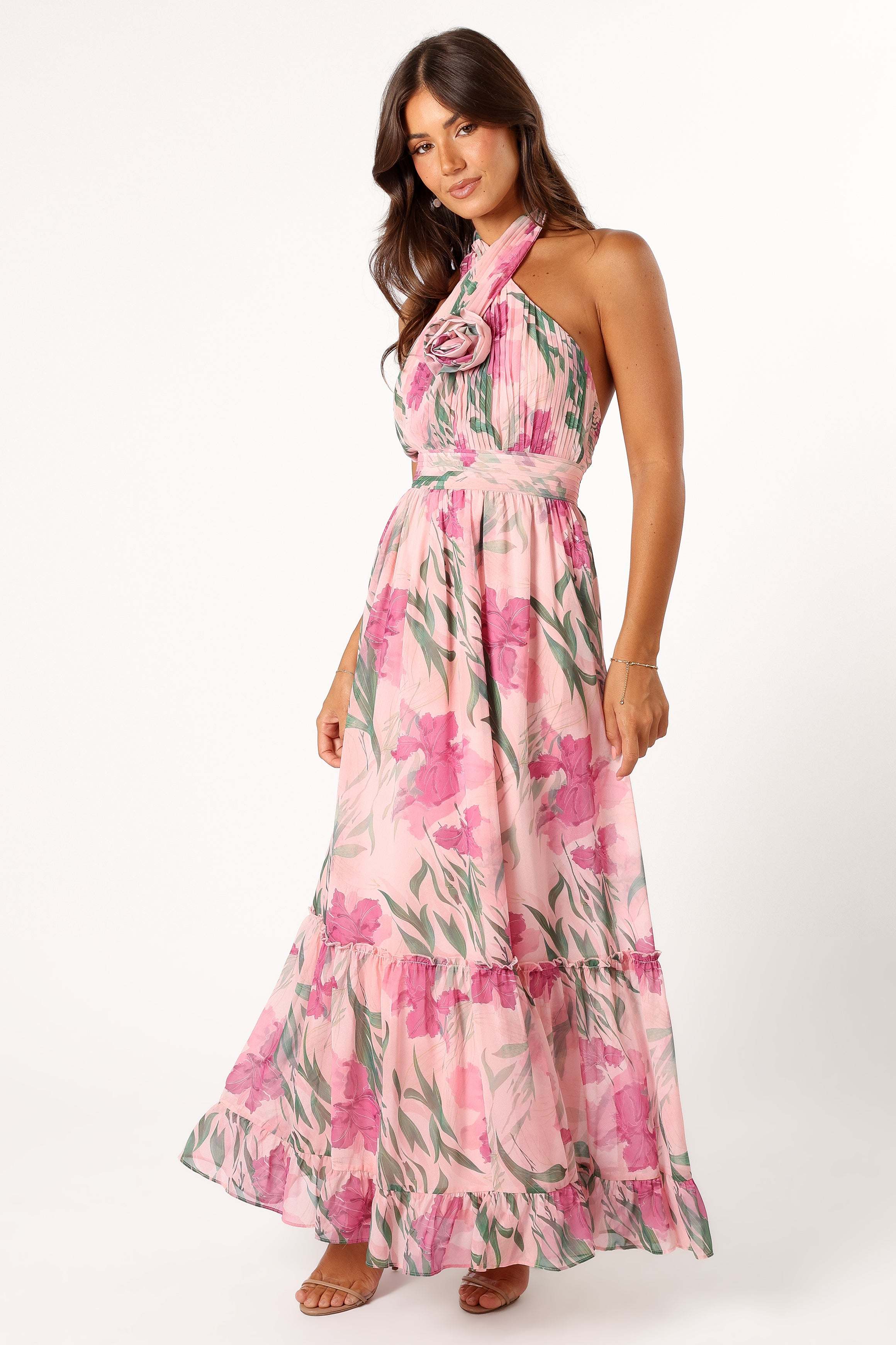 Lennon Halterneck Maxi Dress - Pink Floral - XL - Image 37